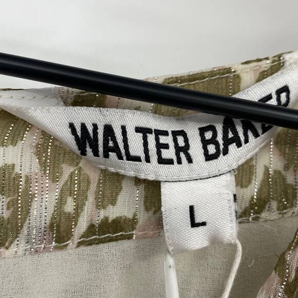 Walter Baker Deena Dress Surplice Faux Wrap Cream Tan Leopard Print NEW Womens L - Picture 8 of 11